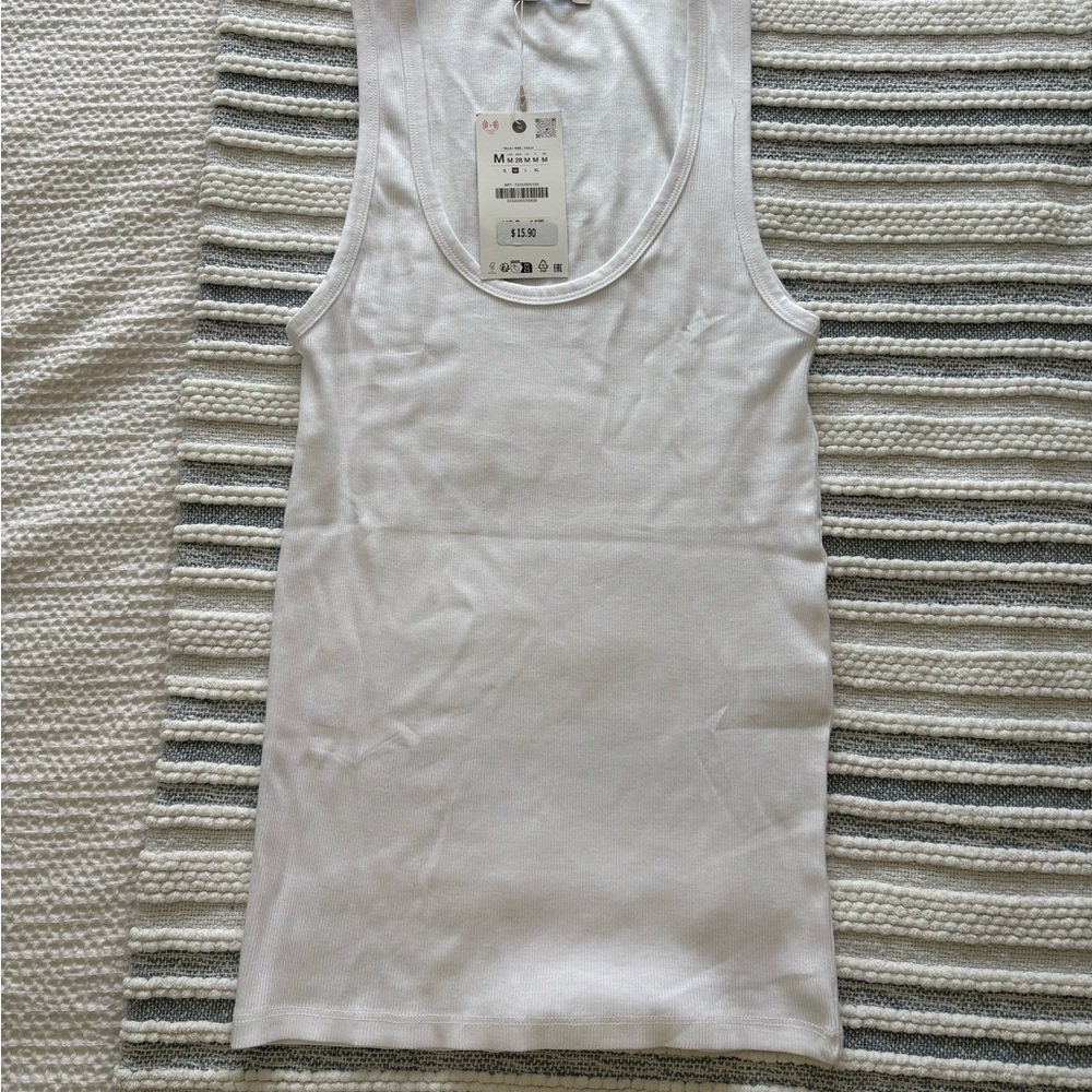 Zara Crisp White Sleeveless Top
